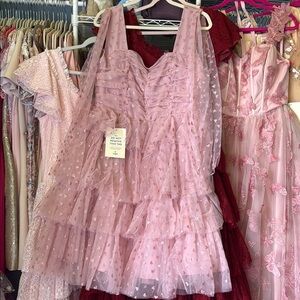 Pink Tiered Tulle Dress